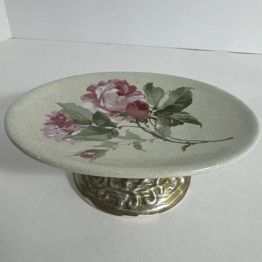 SpringMaid Rose Pattern Bathroom Soap‎ Holder Tray